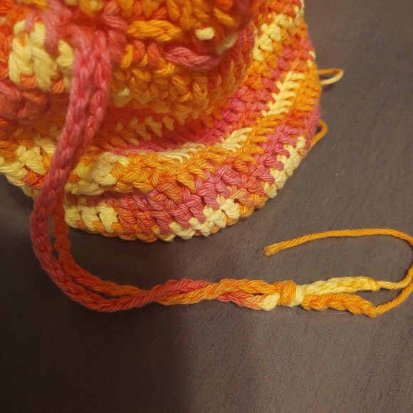 Sunset color handmade handbag with drawstring - Picture 4 of 4